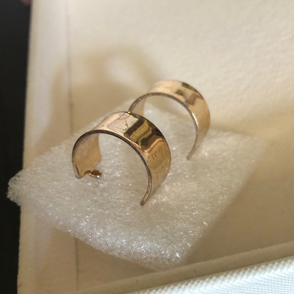 Gold-Tone Wide Cuff Hoop Earrings - Women Jewelry